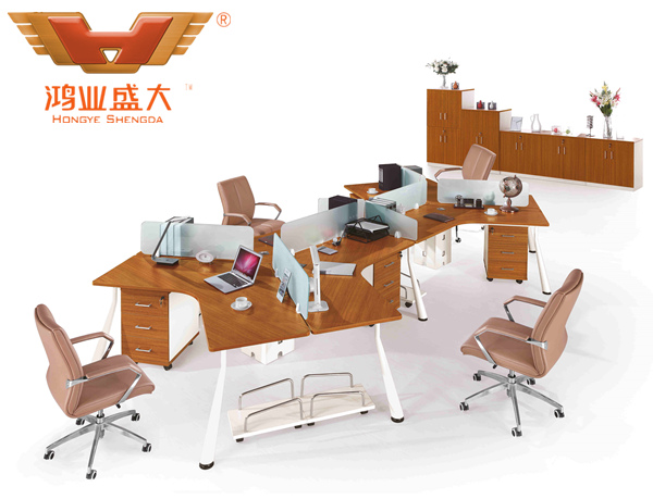鴻業不規則開放式職員桌