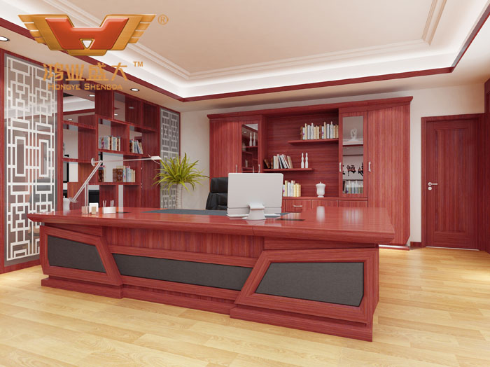 廣東辦公家具品牌鴻業盛大的實木大班桌標配之一：德國