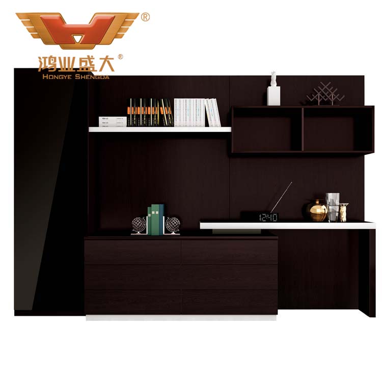 黑色玻璃文件柜 黑橡木文件柜H80-0668