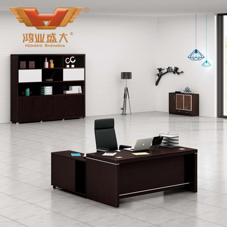 品牌辦公班臺(tái) 不銹鋼裝飾條辦公班臺(tái)H80-0167