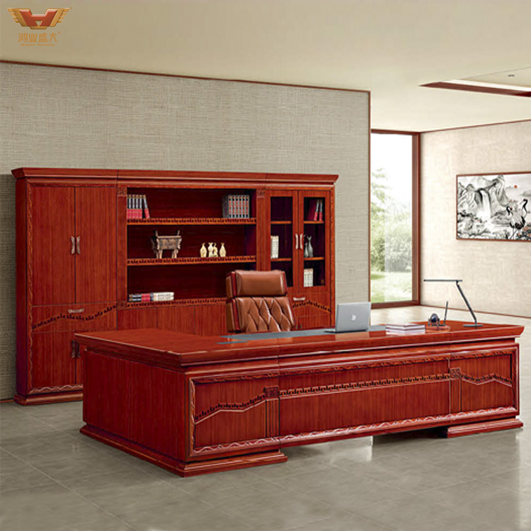 老板 實(shí)木大班臺 大班臺定制 HY-JNW03