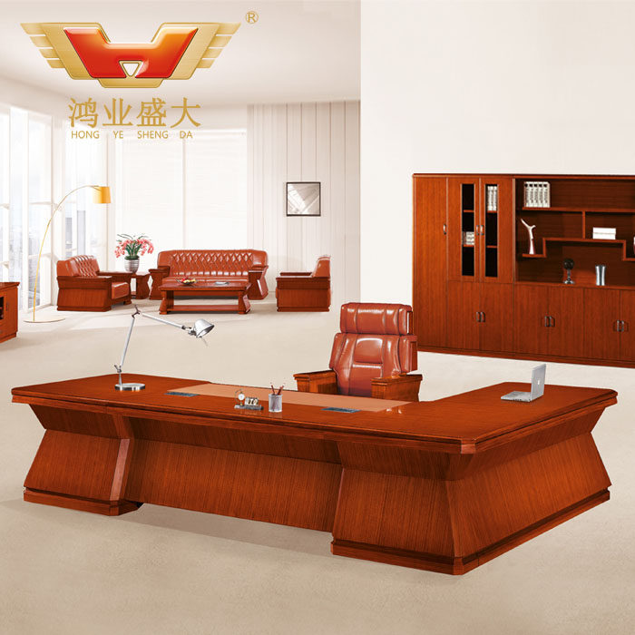 泰柚木貼皮辦公桌 簡易時尚大班臺HY-D0032