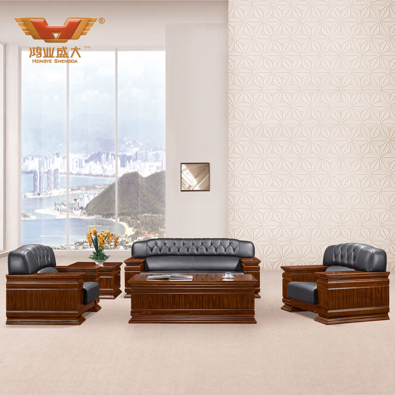 真皮辦公家具 廣東辦公家具廠家 高端真皮辦公沙發HY-S949