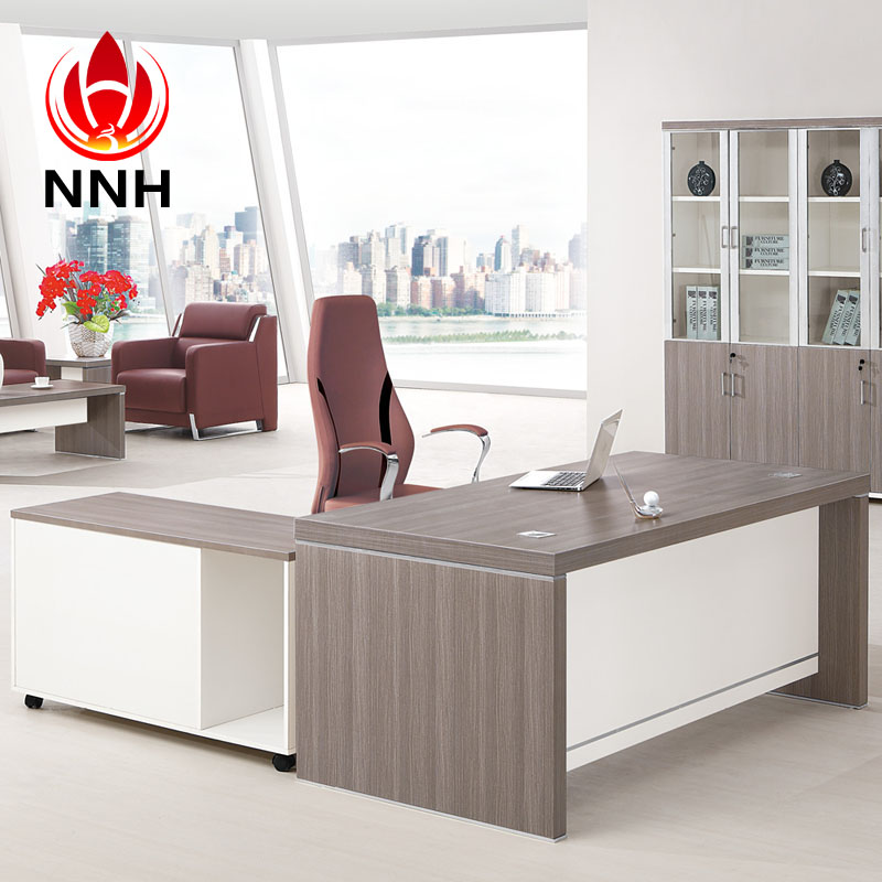 板式辦公桌 現代簡約板式辦公家具 銀松木辦公桌NNH-JT03