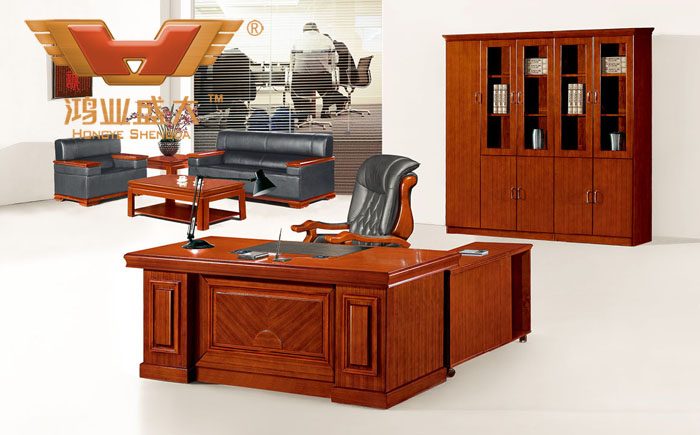 經理室實木辦公桌 時尚高檔老板桌HY-D3618