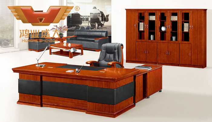 實(shí)木辦公桌班臺(tái) 董事長實(shí)木辦公桌 高檔豪華老板桌HY-D6624