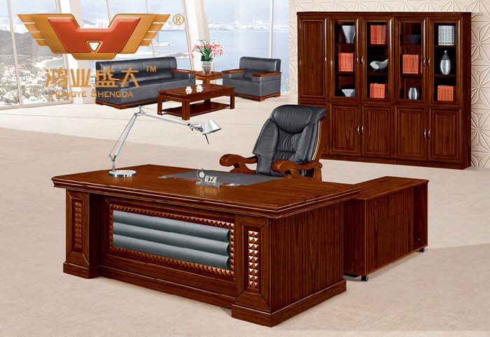 實木辦公桌班臺 2016豪華新款總裁臺 高檔實木辦公桌HY-D6218
