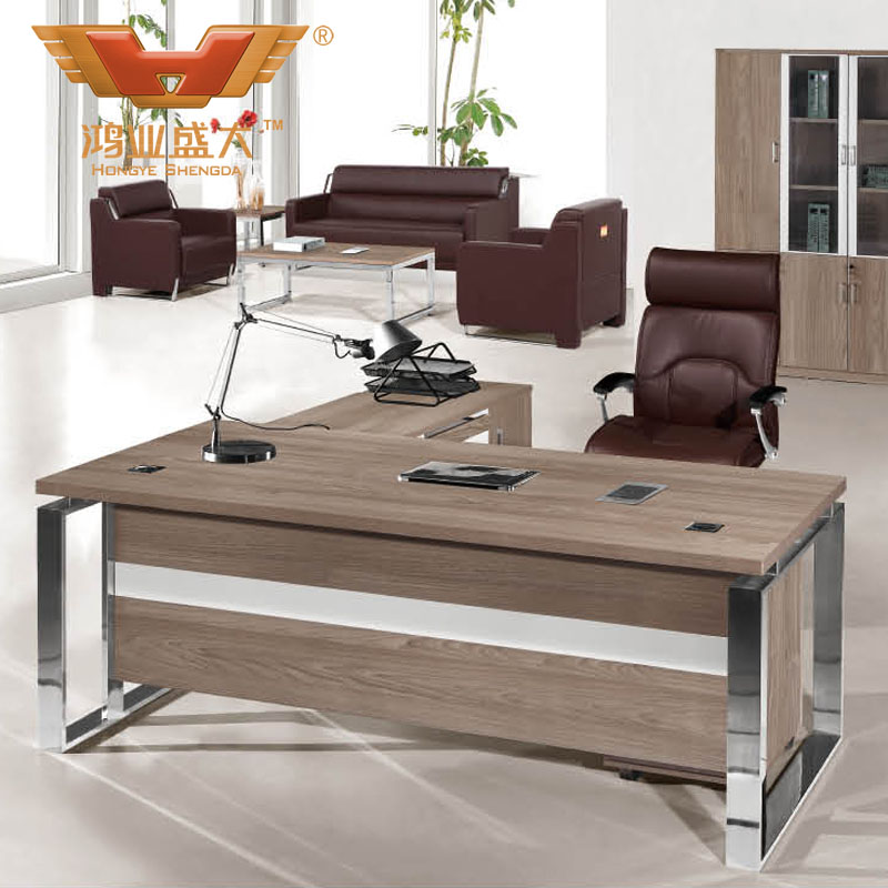 廣東辦公家具 淺榆木現代板式辦公桌HY-JT15